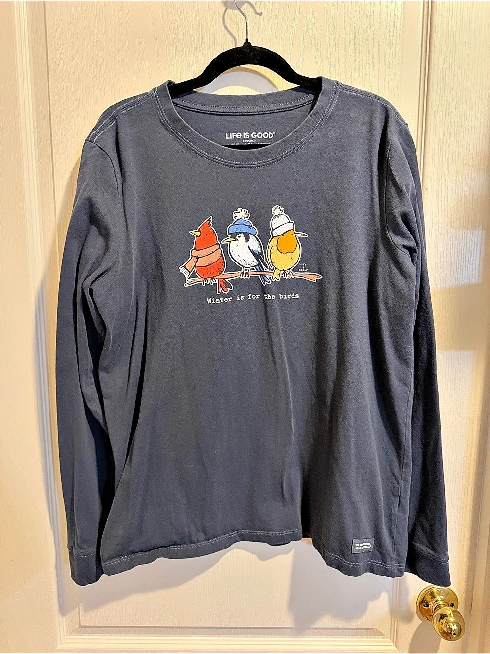 Life Is Good Crusher Women's Long Sleeve Tee Gray XL Like New
